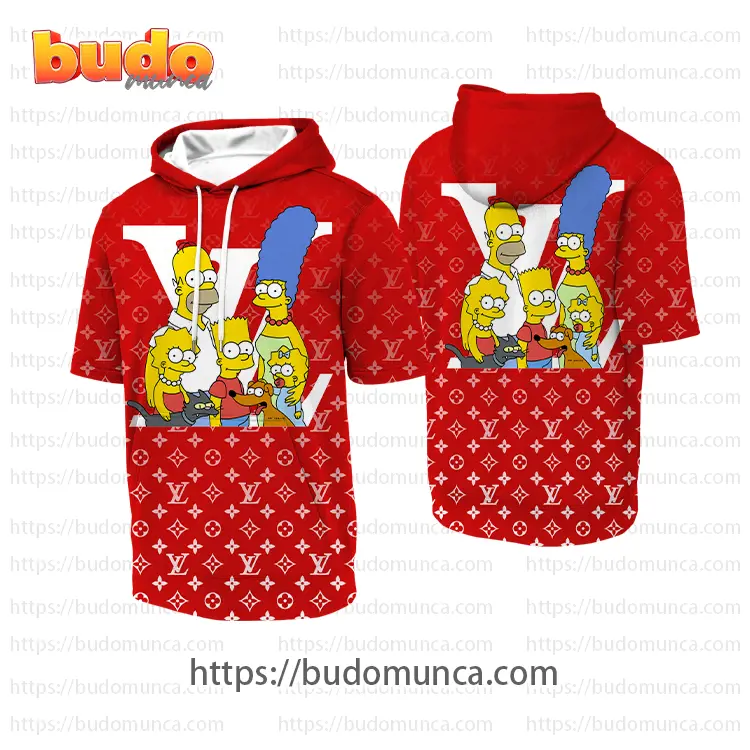 Louisvuitton and simpsons movie family v2 hooded short sleeve t-shirt gift uninque for kid man women